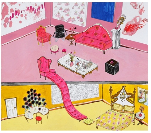 Erica Pink and Yellow Apartment with Chair Slide